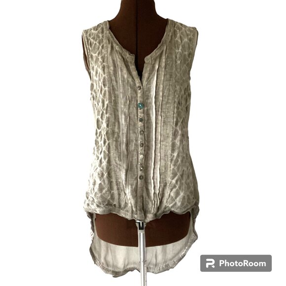Elisa Cavaletti Linen Sleeveless Top - Picture 1 of 7